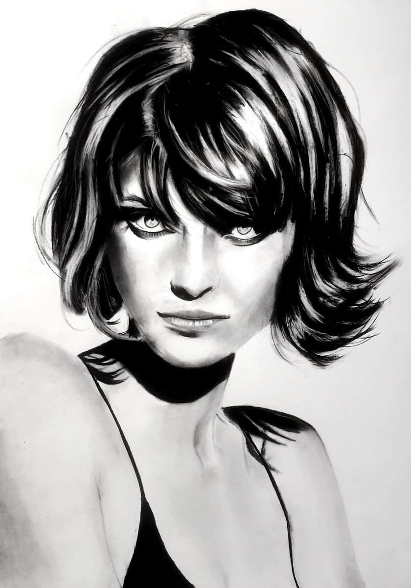 Photorealistic Charcoal Drawing , Bright Eyes By Denny Stoekenbroek, 17 X 23, Artwork For Sale On Artfinder