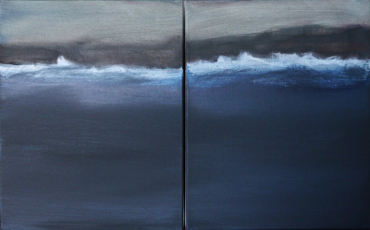 Abstract Acrylic Painting By Pier Maurizio Greco, 16 X 10", Frangenti, Original Artwork