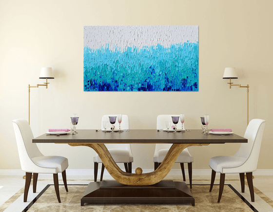 Tranquil XVII - Large Blue Painting