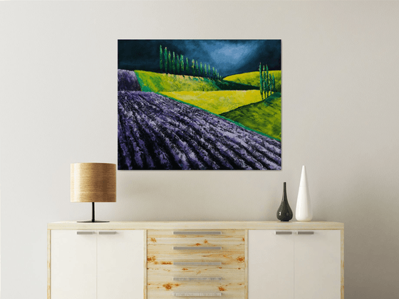 The Lavender and the storm - Fields and Colors Series- EXTRA LARGE