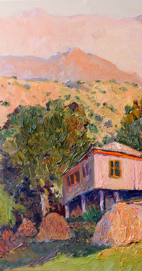 Farmhouse in the Mountains, Early Evening by Suren Nersisyan