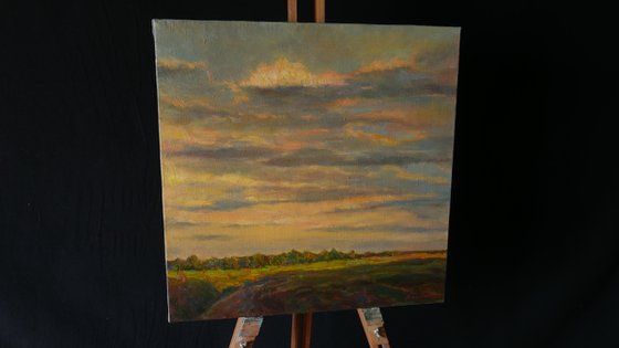 Sunset - sky landscape painting