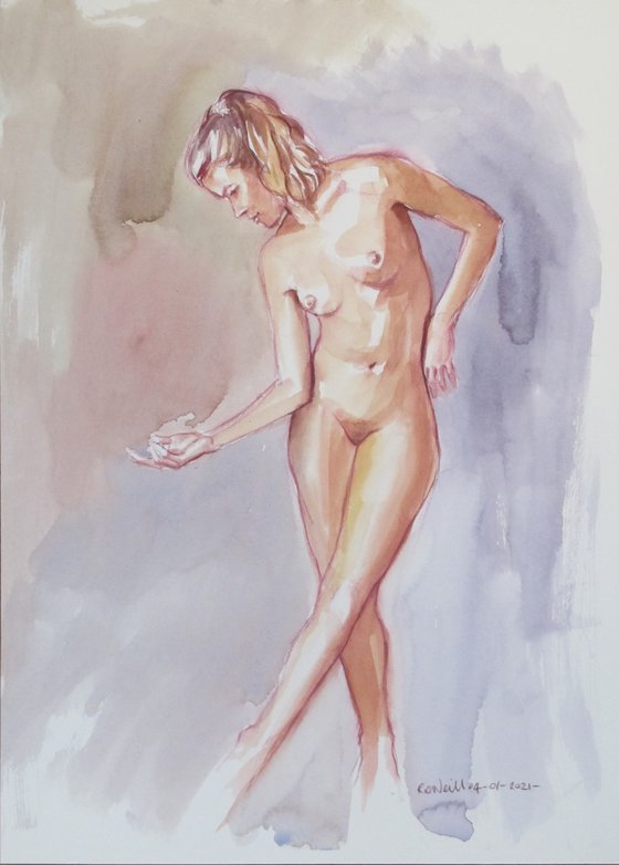 Standing female nude