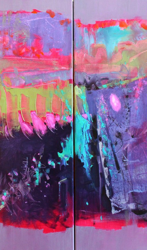 Tropical Escape (Diptych 2*70*100) by Henadzy Havartsou