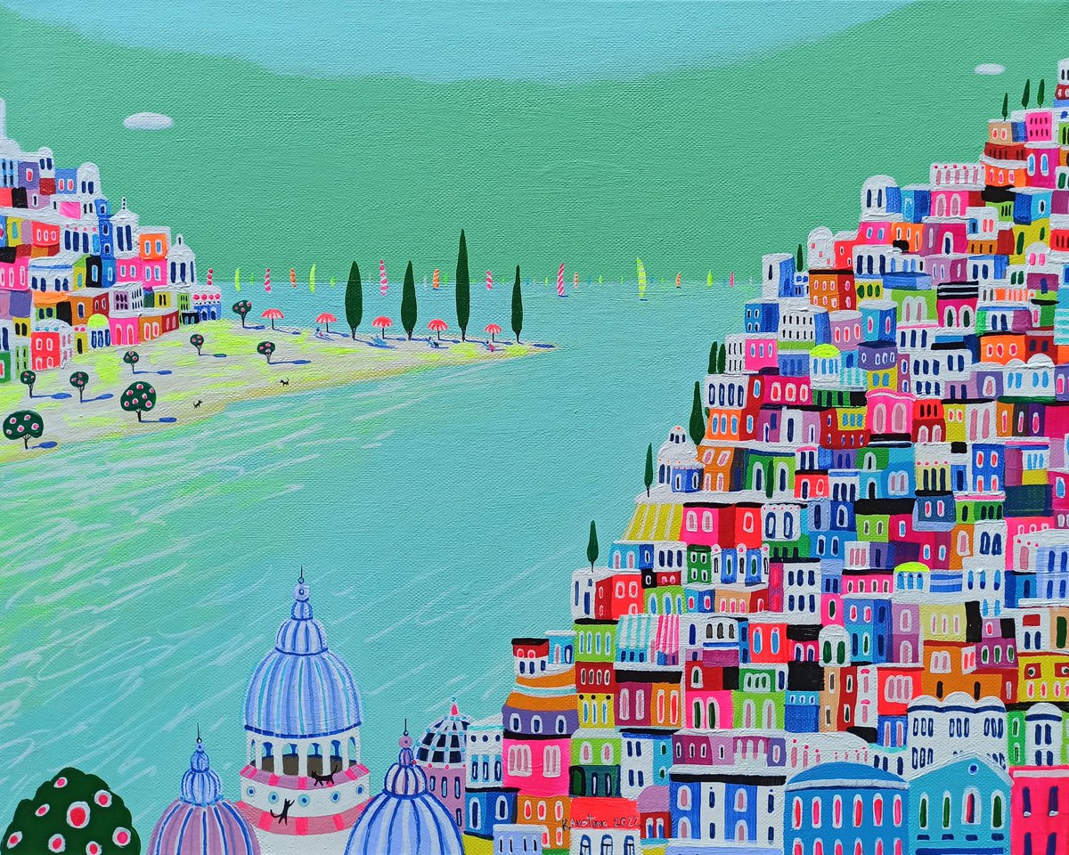 Impressionistic Landscape Acrylic Painting By Katrina Avotina, 20 X 16", Would You Like To Be There, Now?, Original Artwork