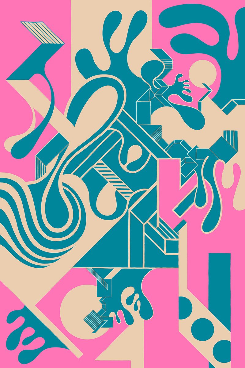 Abstract Cityscapes Giclee Print By Alasdair Willis, 16 X 23, Martian Mallow, Original Artwork