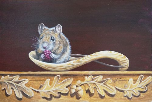 Wild@Home "What's for Dinner?" 8x12 inch by Jayne Farrer
