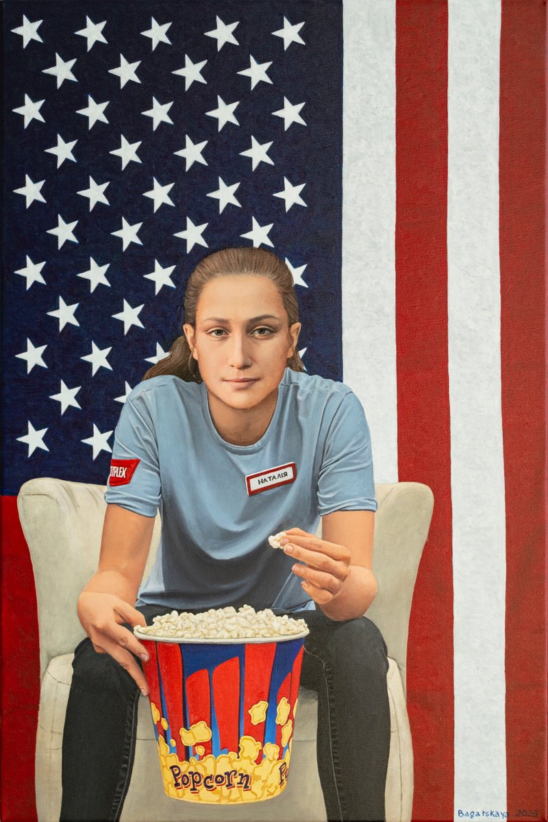 Photorealistic Portrait Acrylic Painting By Nataliya Bagatskaya, 24 X 35", Portrait Of A Soft Rebellion, Original Artwork