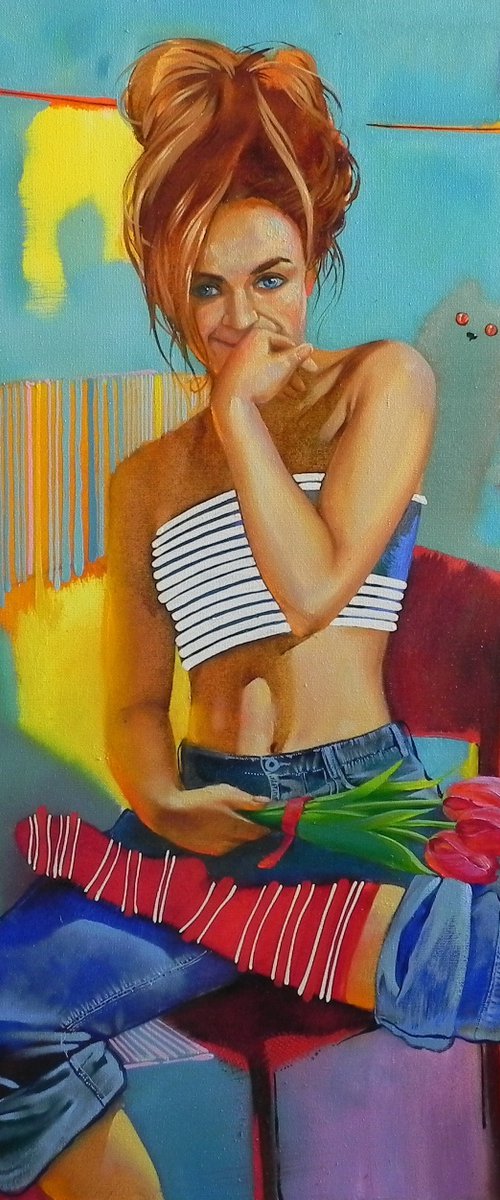 "Amazing moment" Original painting Oil on canvas Home decor by Mykhailo Novikov