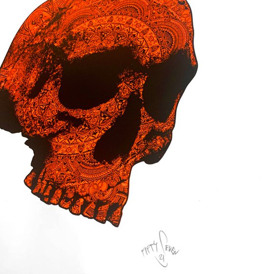 Neon Orange Skull