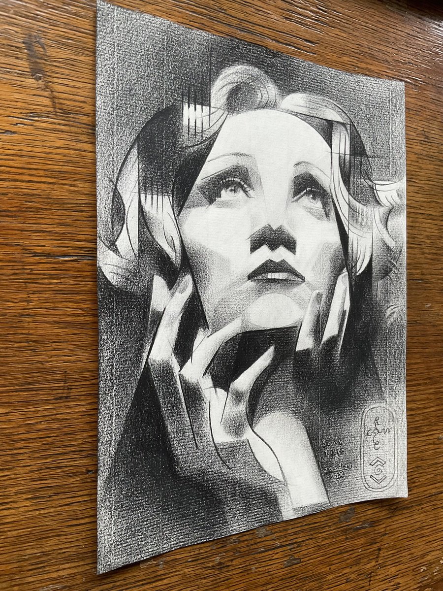 Geometric Portrait Pencil Drawing By Corne Akkers, 8 X 11, Sans Titre - 29-09-24, Original Artwork