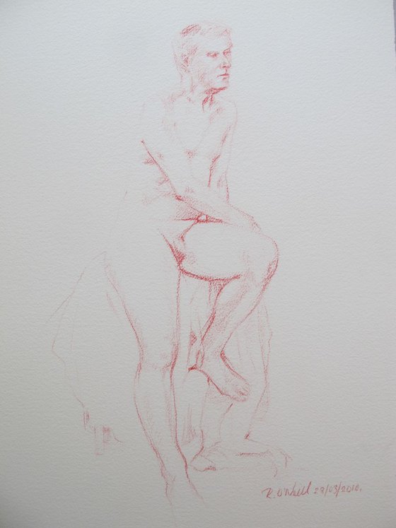seated male nude