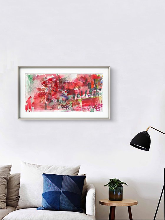 Abstract Landscape Red Poppies