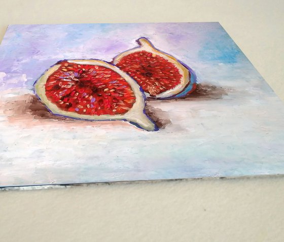 Fig Painting Still Life Original Art Food Wall Art Small Kitchen Artwork