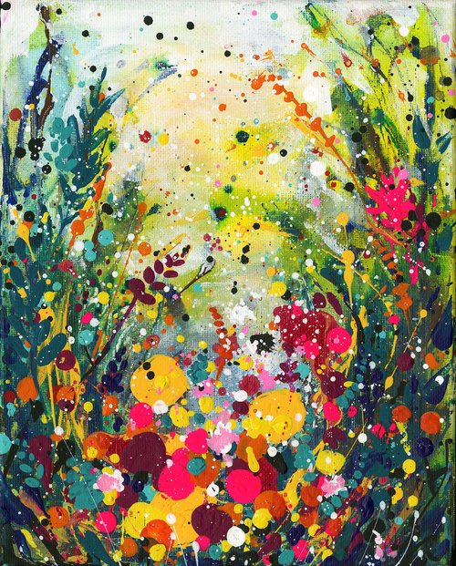 Meadow Rhapsody -  Abstract Flower Painting  by Kathy Morton Stanion by Kathy Morton Stanion