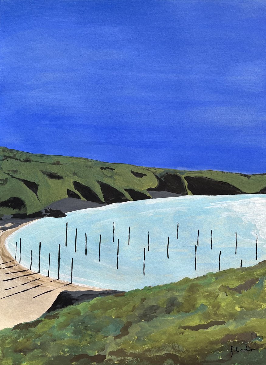 Landscape Painting By Cadiou Frederic, 13 X 17, Gwin Zegal, Original Artwork