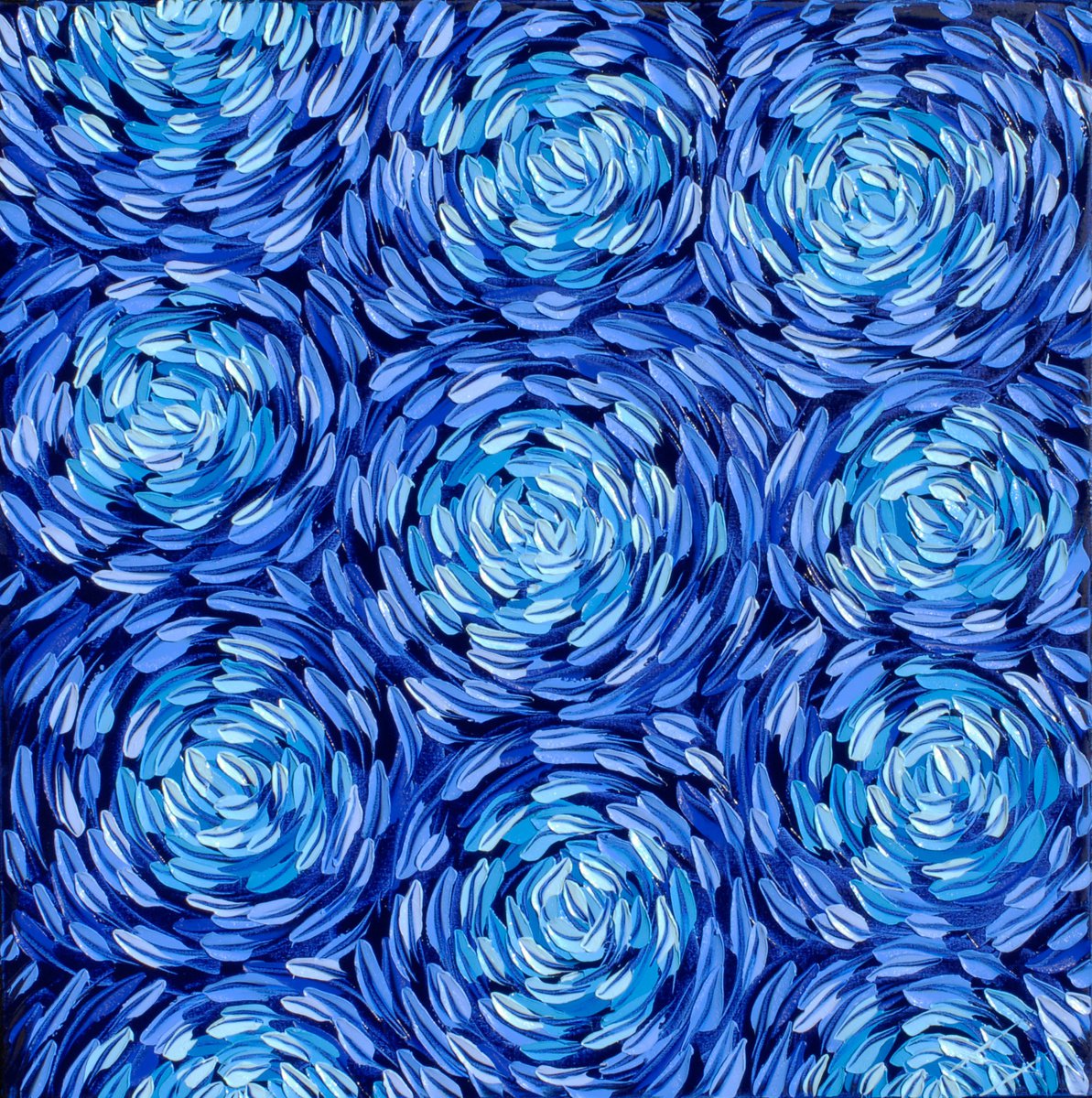 Organic Abstract Oil Painting By Bill Stone, 40 X 40, Big Data 5.2, Original Artwork