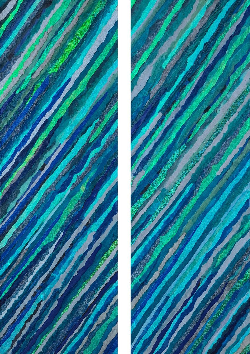 Organic Abstract Collage By Dave Popino, 25 X 36, Kuroda 1, Original Artwork