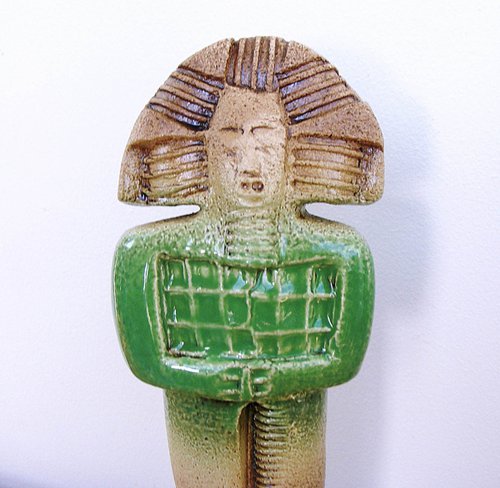 Shabti - Ancient Egyptian Figure – Servant to Merneptah - Ceramic Sculpture by Dick Martin