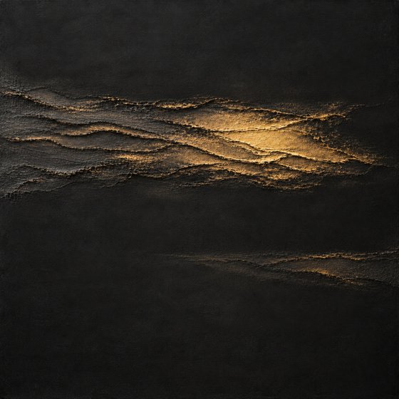 Textured Black Currents in Gold Moonlight