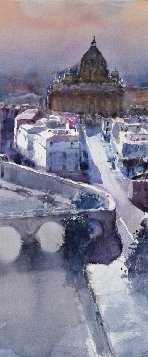 VIew on Rome by Goran Žigolić Watercolors