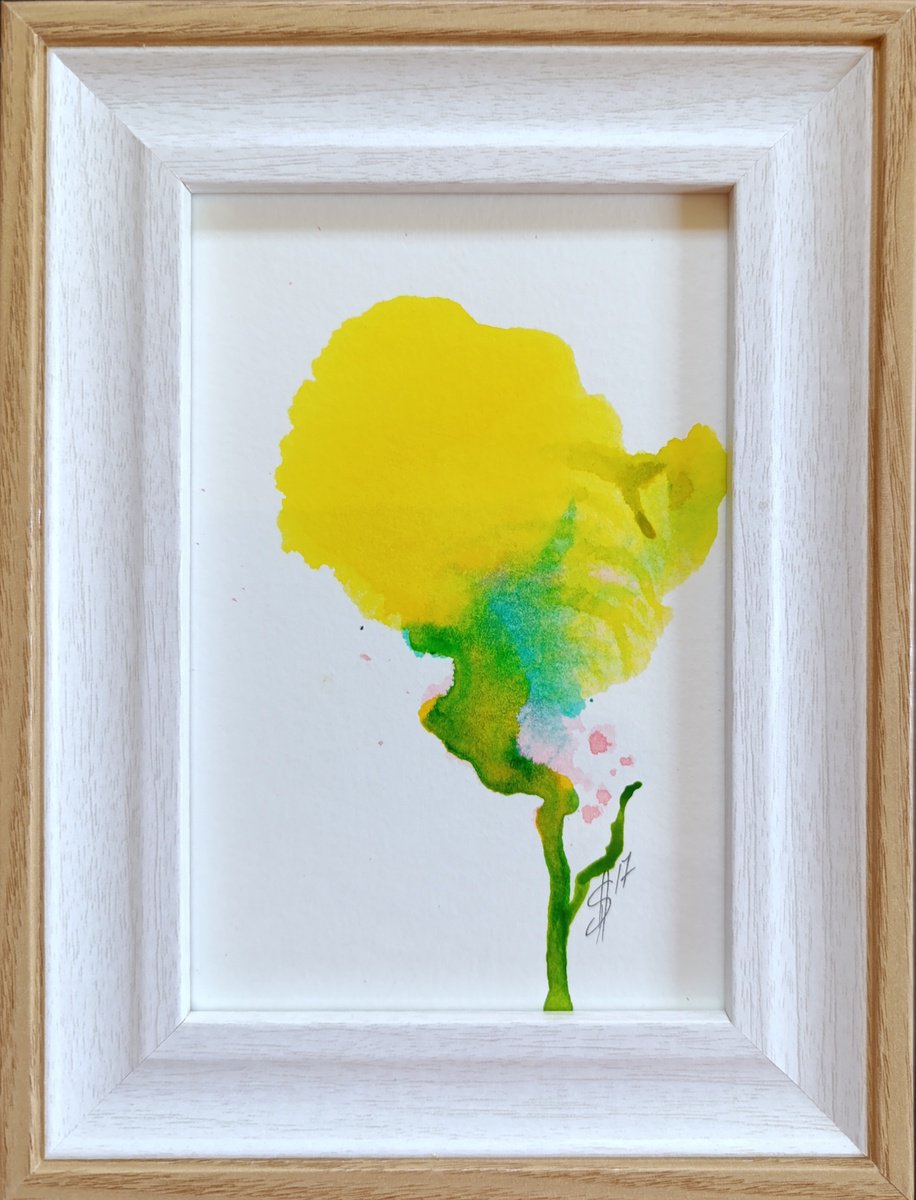 Abstract Ink Drawing By Salana Art / Svetlana Samovarova, 6 X 8", Abstract Flower I, Original Artwork