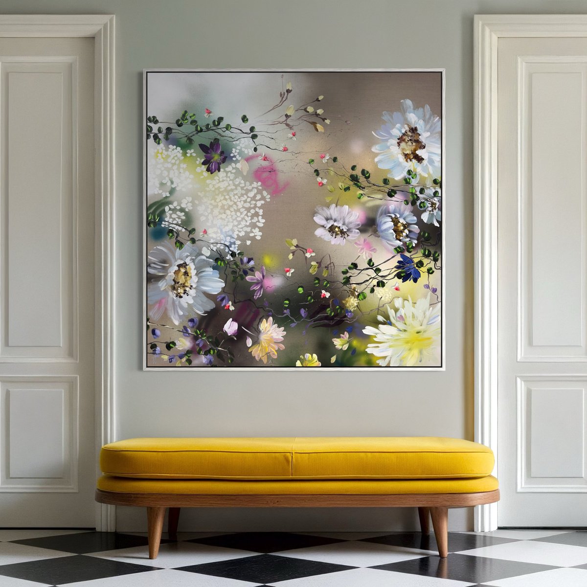 Flower Bomb By Anastassia Skopp, 57 X 57, Artwork For Sale On Artfinder