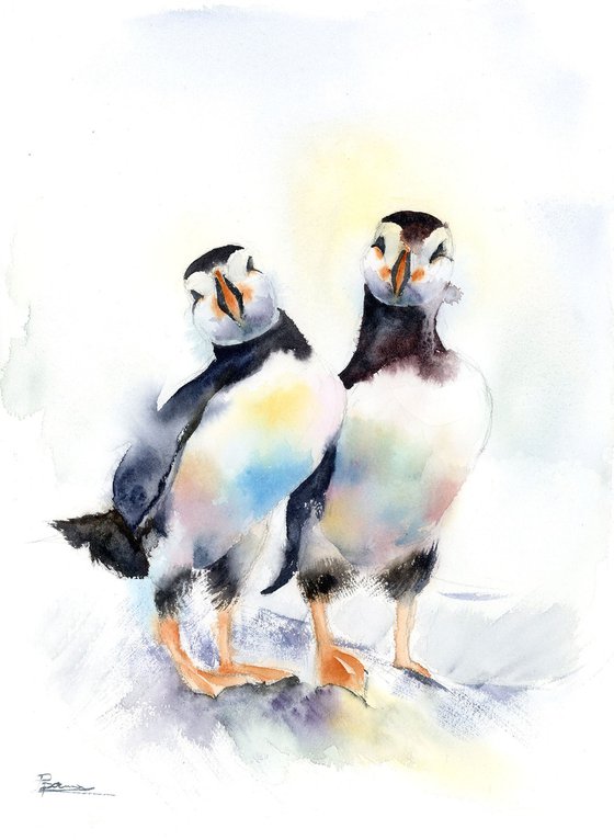 Puffin Diptych