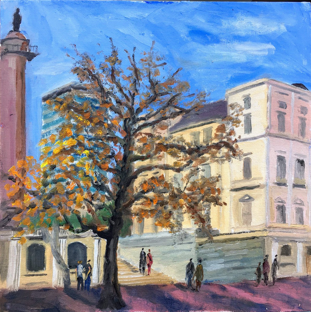 The Mall, London - an original ’plein air’ oil painting by Julian Lovegrove Art