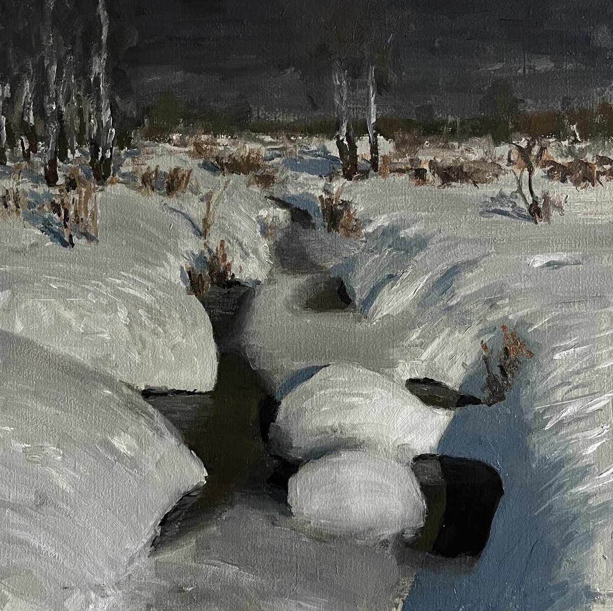 Winter Clouds By Michael Rak, 14 X 14, Artwork For Sale On Artfinder