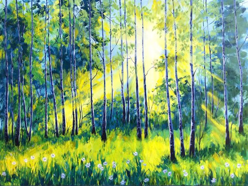 Birch Grove in summer by Irina Redine
