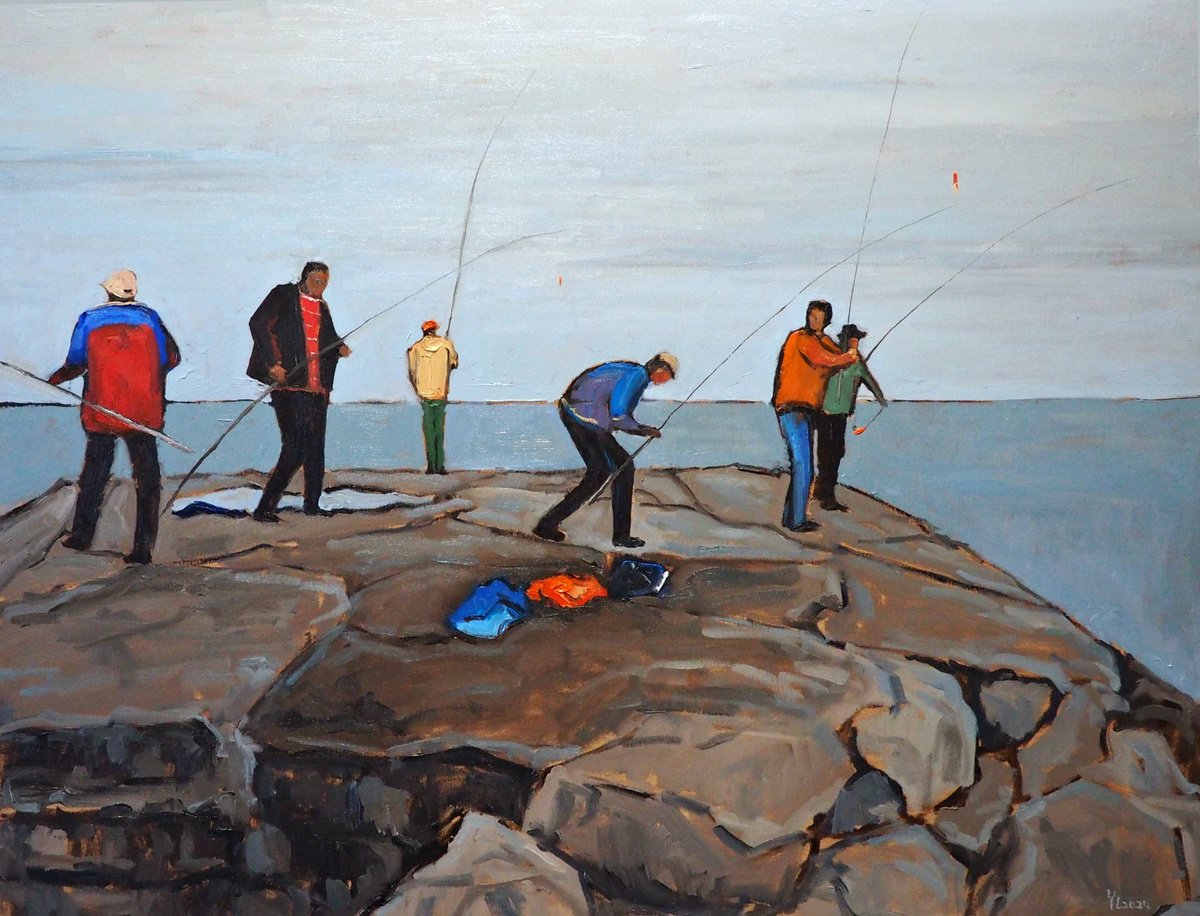 Fishing By Yuanyuan Liu, 35 X 28, Artwork For Sale On Artfinder