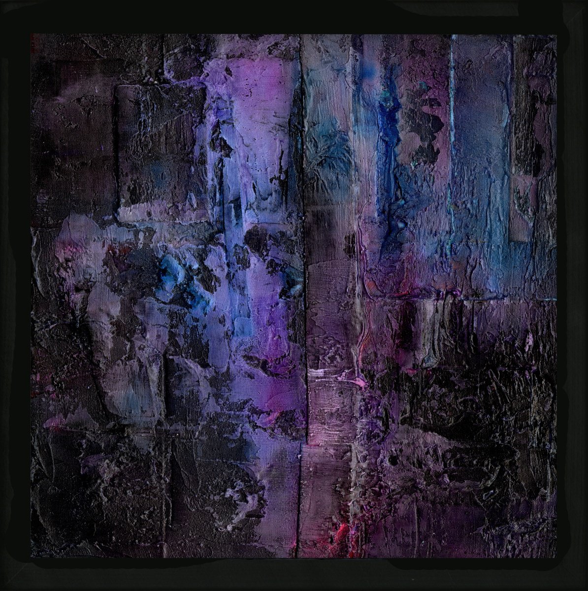 Abstract Painting By Kathy Morton Stanion, 13 X 13", Midnight Magic 13, Original Artwork