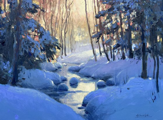 Lit Winter Stream