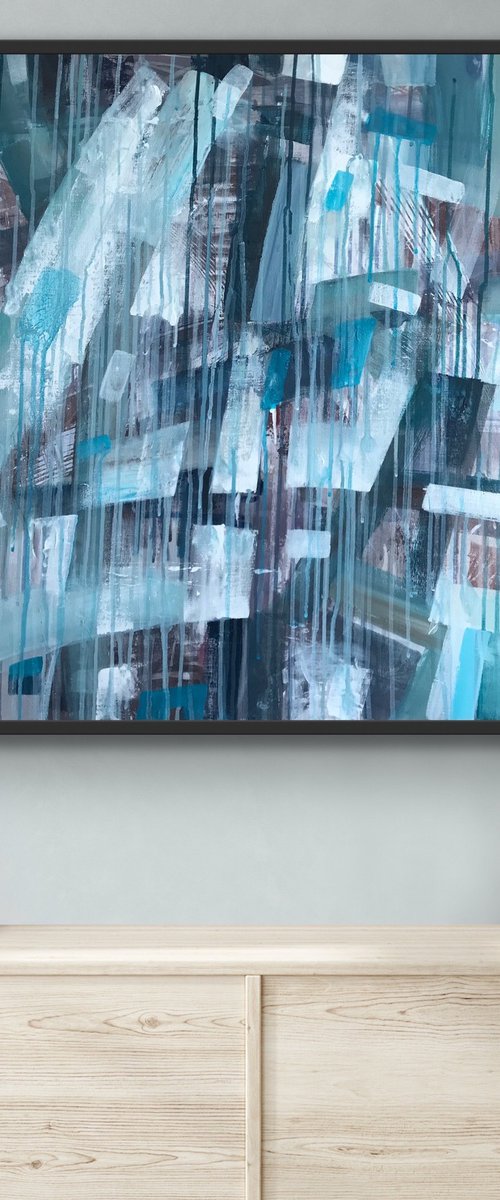 Rain outside the window. one of a kind, gift, contemporary art. by Galina Poloz
