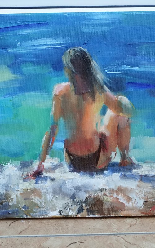 Girl and the Sea by Nelina Trubach-Moshnikova