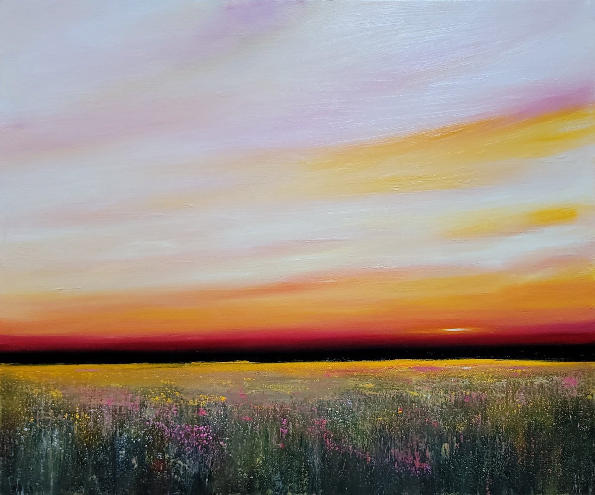 Impressionistic Landscape Oil Painting By Faith Patterson, 24 X 20, Healing Field, Original Artwork