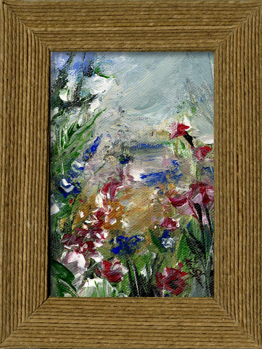 A Meadow Journey 8 - Framed Floral Painting by Kathy Morton Stanion by Kathy Morton Stanion