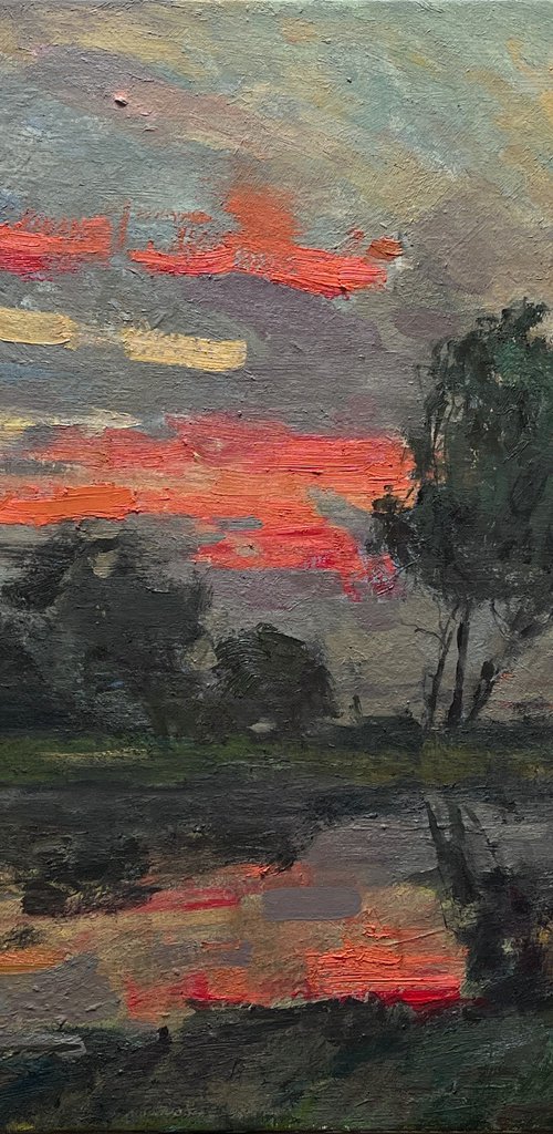 Fiery evening by Bohdan Dobrivskyi