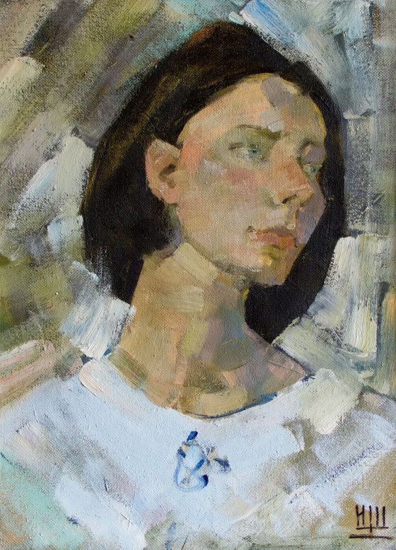 Portrait of Angelina. Etude.