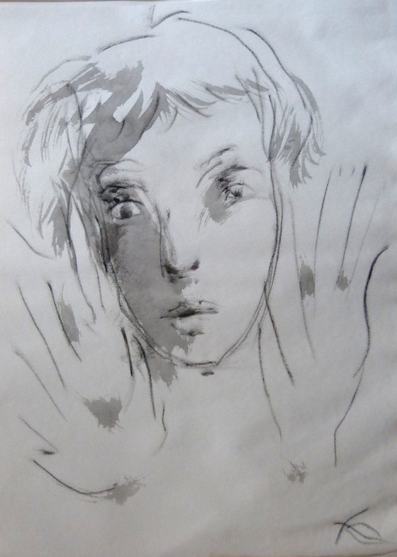Expressive Portrait, 29x40 cm