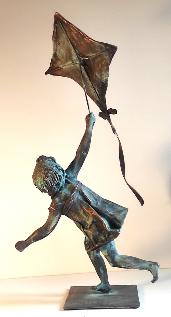"Kite Runner" Bronze sculpture