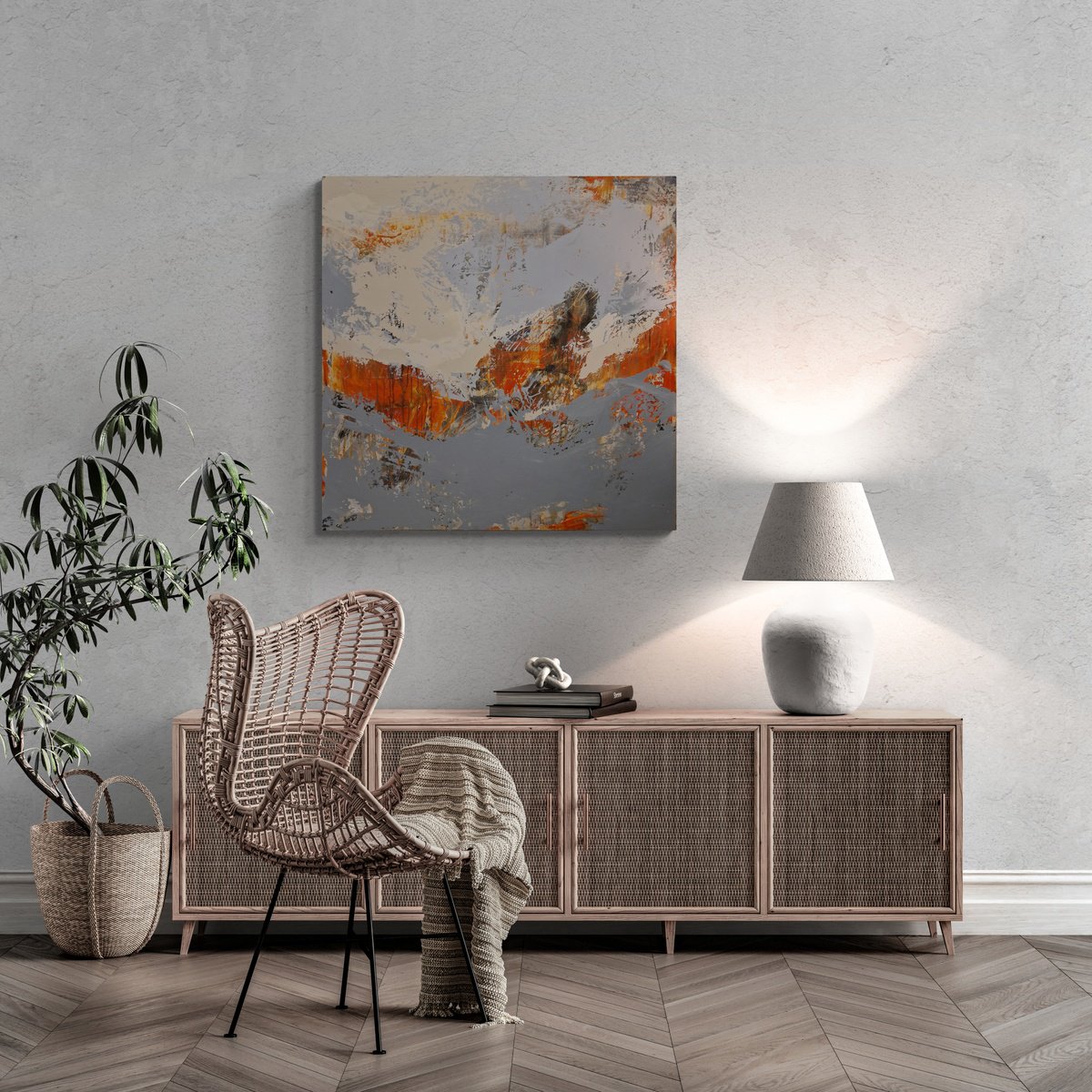 Painting | Acrylic | Orange tango by Egle Stripeikiene