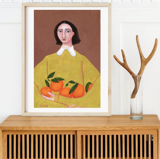 Lady Sitting with Oranges