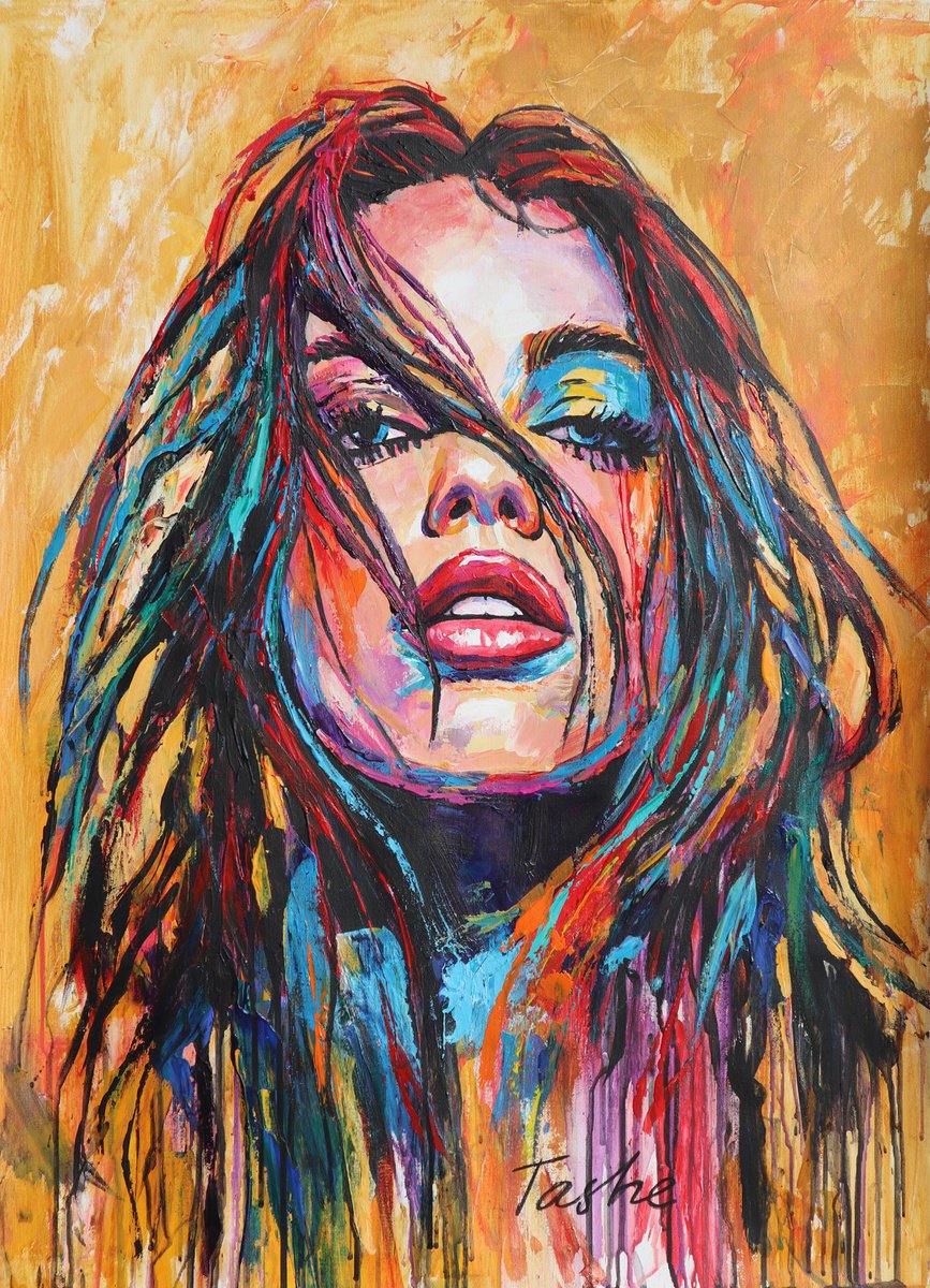 Urban And Pop Acrylic Painting , Vibrant Rebellion By Tashe, 25 X 34, Artwork For Sale On Artfinder
