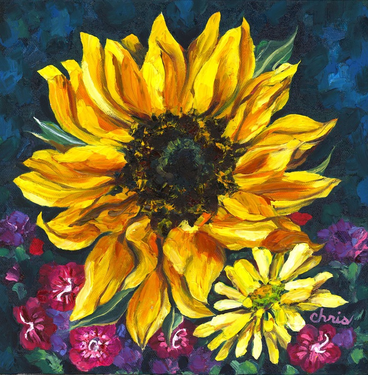 Sunflower with Yellow Daisy Artfinder