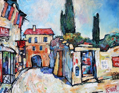 Old city and cypresses. by Nicephorus Swirist