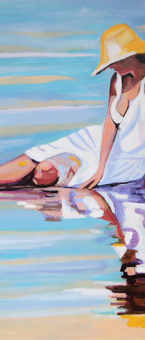 At the beach / 71 x 69 cm by Alexandra Djokic