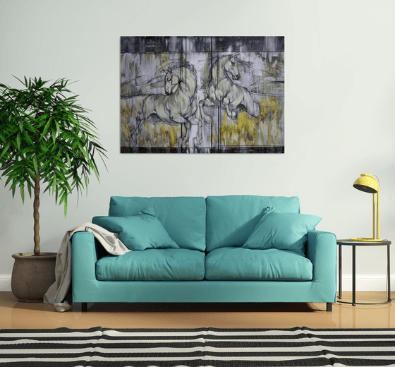 Carousel of Rain and Sun. Horses