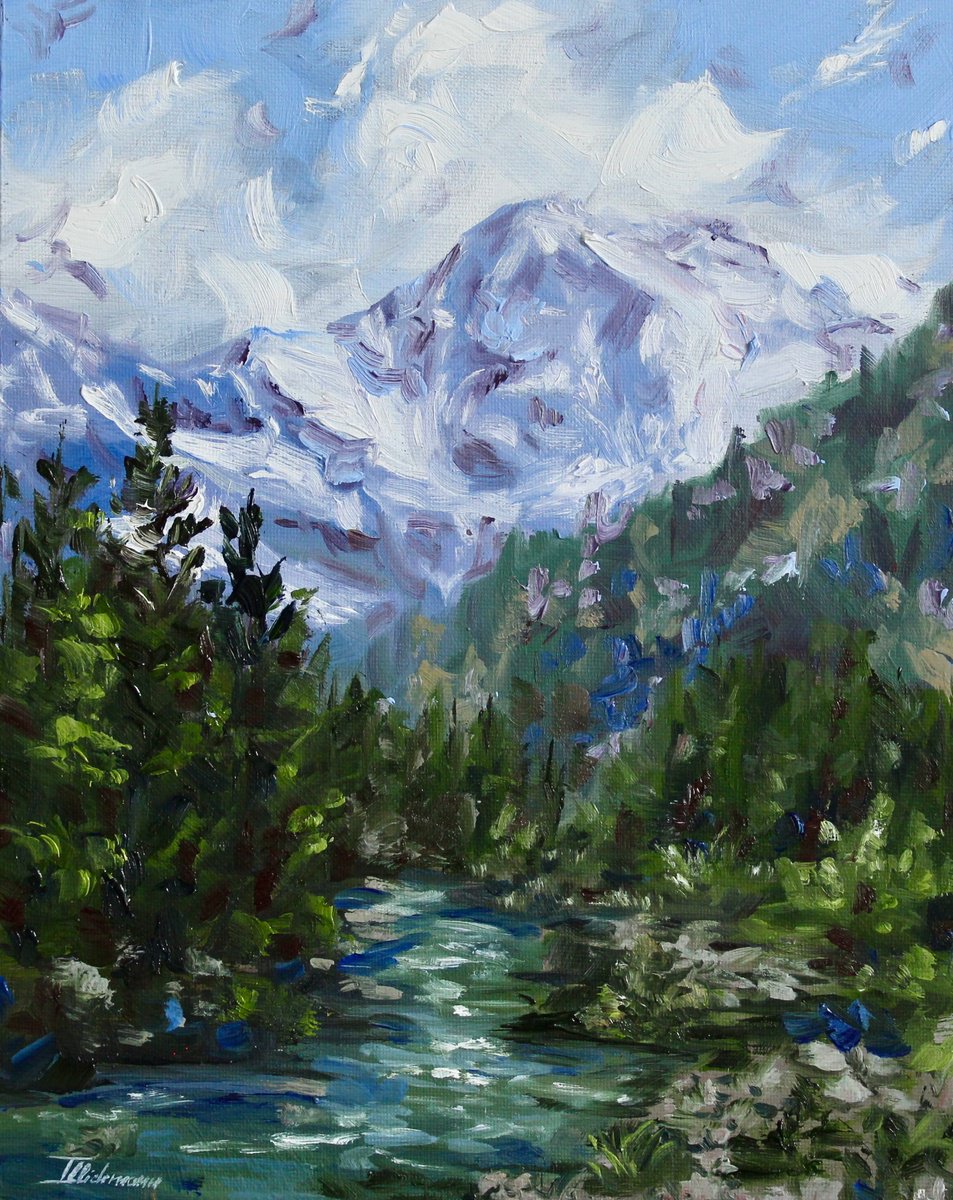 Impressionistic Landscape Oil Painting By Liza Illichmann, 9 X 12", Majestic, Original Artwork
